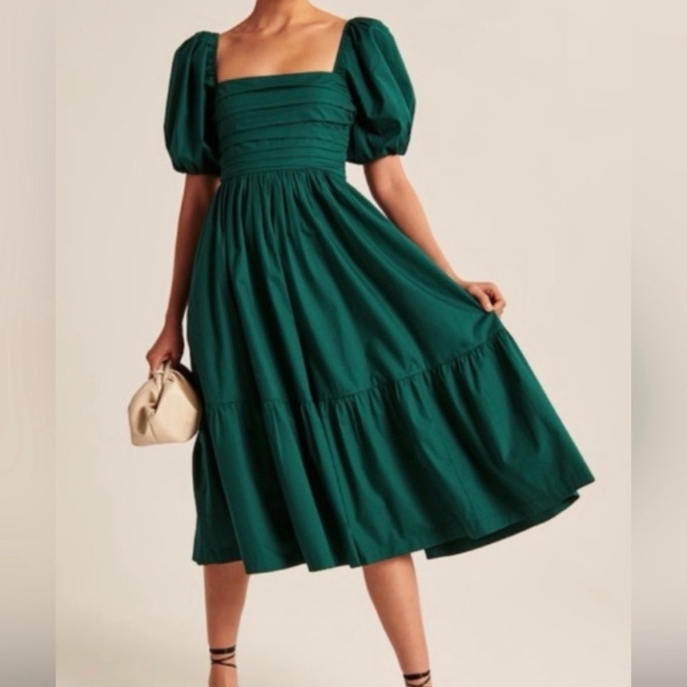 Abercrombie Emerson Puff Sleeve Midi Dress